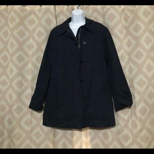 Navy quilted pea coat